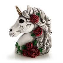 Decorative Money Bank - Unicorn Candy Skull - $28.27