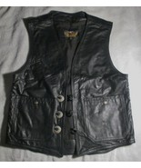 Harley-Davidson Men&#39;s Eagle Black Leather Vest Size Small - €211,46 EUR