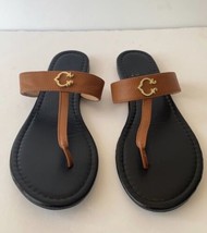 C. Wonder Women&#39;s size 9.5 Primrose T-Strap Thong Sandals Brown - £9.78 GBP