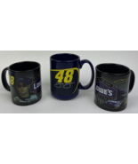 3 x NASCAR Jimmie Johnson #48 3D 12 oz. Coffee Mugs Blue Yellow Signatur... - $34.84 CAD