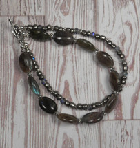 Labradorite Crystal Beaded Bracelet Handmade Two Strand New - £15.81 GBP