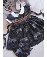 Corduroy Hand-Smocked Embroidered Baby Girl Dress / Girl Special Occasio... - €30,69 EUR