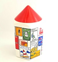 VTG Waechtersbach Germany Colorful Hexagon Tower Ceramic Coin Bank Souve... - $26.00