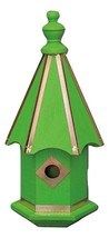 BLUEBIRD BIRDHOUSE - Bright Green with Copper Trim &amp; Accents Amish Handm... - £117.93 GBP