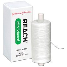 Johnson &amp; Johnson 2733 Reach Mint Floss, Waxed Refill Spool, 200 yd. - $9.75+