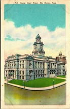 Polk County Courthouse Court House Des Moines Iowa IA UNP Linen Postcard Unused - £3.12 GBP
