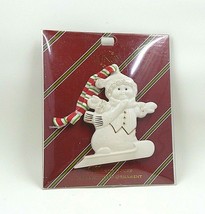 Lenox Merrily Yours Personalized Snowman Blank Boy Ornament Gold Trimmed - $9.99