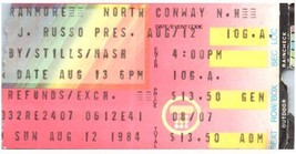 Vintage Crosby Stills Nash Csn Ticket Stumpf August 12 1984 North Conway Nh - £27.70 GBP