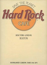 Hard Rock Cafe Menu New York London Boston 1992  - $27.72