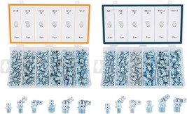 Zelcan 230Pc Sae &amp; Metric Grease Fittings Kit, Hydraulic Grease Zerk Assortment: - £36.21 GBP