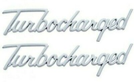 Ford Chevy Pickup Truck Custom Turbocharged Script Emblems Pair Rat Rod ... - £22.23 GBP