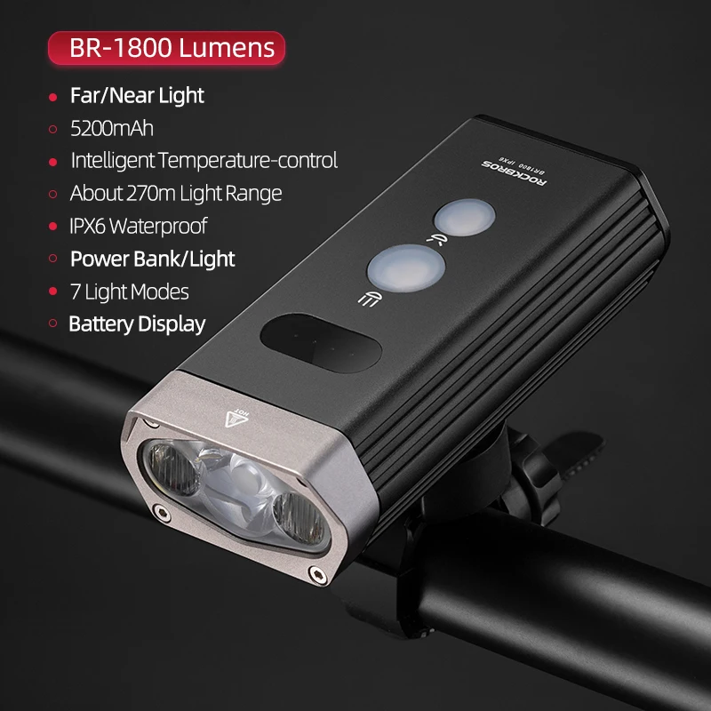 New ROCKBROS 2021 Smart Bike Lights Bicycle IPX6 Waterproof Bicycle Ligh... - £138.86 GBP