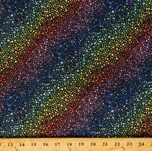 Cotton Rainbow Rainbows Spots Dots Ombre Black Fabric Print BTY D695.48 - $12.95