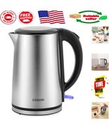 Rapid Boil Stainless Steel Electric Kettle - 1.5L Double Wall &amp; Auto Shu... - $111.89 CAD