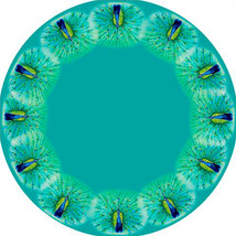 Betsy Drake Peacock 68 Inch Round Table Cloth - £71.21 GBP