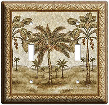 Exotic Florida Coconut Beautiful Palm Trees Double Light Switch Wall Plate Cover - £11.14 GBP
