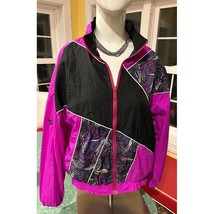 Vintage 1980s Ladies Reebok Color Block Windbreaker Size Large purple black - $137.88 MXN