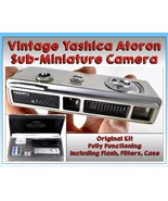 Yashica Atoron Sub-Miniature Camera Kit, Film Tested, Filters, Flash, Batteries