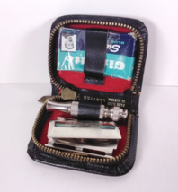 Vintage Gillette Super Blue Blades Razor Shaving Mini Zipper Pouch Trave... - $12.60