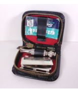 Vintage Gillette Super Blue Blades Razor Shaving Mini Zipper Pouch Trave... - $12.60