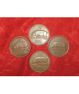Lot Of 4 Vintage Copper Irish Celtic Ireland Pig/Harp Half Penny Coin Coins - £14.78 GBP