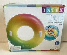 NEW Intex 58202EP Inflatable 47&quot; Swimming Pool Raft with Handles Multicolored - £8.25 GBP