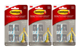 Command Small Stainless Steel Metal Hooks, 4 Hooks, 5 Strips 3 Pack - $16.14