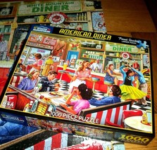 Jigsaw Puzzle 1000 Large Pieces American Diner Vintage Soda Fountain Complete - £11.76 GBP