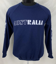 Vintage Australia Sweatshirt Crewneck Logo Navy Blue 50/50 80s Down Under - $29.99