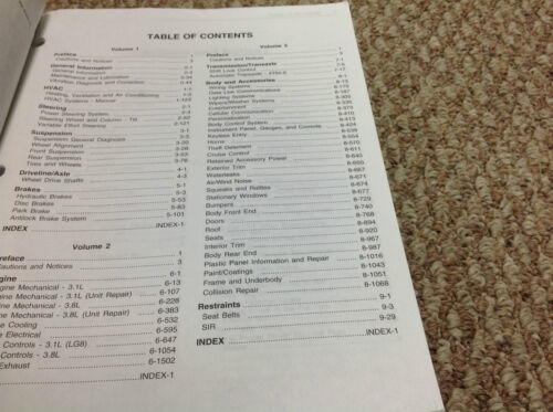 2001 PONTIAC GRAND PRIX Service Shop REPAIR Manual Set W UNIT REPAIR MANUALS OEM Item image 3