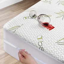 King-Sized Bamboo Mattress Cover With Zipper - 100% Waterproof - Ultra Soft - £40.63 GBP