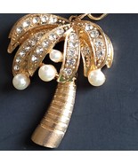 Palm Tree 3D Shaped Keychain Crystal Bling Rhinestone Keyring Handbag Charm - $17.08 CAD
