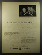 1954 General Electric Ad - I start where the last man left off - Edison - £14.55 GBP