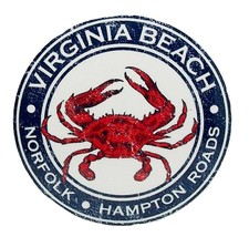 Virginia Beach Norfolk Hampton Roads Round Metal Large Fridge Magnet - £5.25 GBP