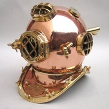Vintage Nautical Collectible Scuba Diver&#39;s Diving Helmet Copper And Brass - £196.89 GBP