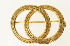 Vintage Jewelry WRE WE Richards Double Entwined Circle Gold Filled Brooc... - $530.60 MXN