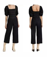 SOMETHING NAVY Rainbow Smocked Linen Blend Jumpsuit Puff Sleeve Size XS - $49.00