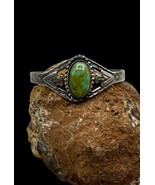 VTG Navajo Fred Harvey Era Sterling Silver Natural Turquoise Cuff Bracel... - $274.99