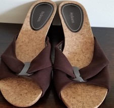 Style &amp; Co. Katya ~ Brown ~  Women&#39;s Size 8.5 Slip On Sandals ~ 2.75&quot; We... - $35.00