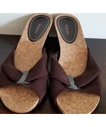 Style &amp; Co. Katya ~ Brown ~  Women&#39;s Size 8.5 Slip On Sandals ~ 2.75&quot; We... - $49.11 CAD