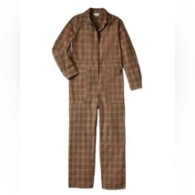 NWT Womens Size Small Brixton Brown Mersey Plaid Long Sleeve Coverall Ju... - £46.84 GBP