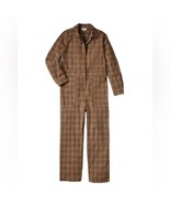 NWT Womens Size Small Brixton Brown Mersey Plaid Long Sleeve Coverall Ju... - £46.50 GBP
