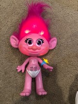 Poppy TROLL DOLL Talks Lights Up with Glowing Hair and Light Up Watch No... - £10.99 GBP