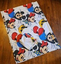 Vintage Disney Mickey &amp; Minnie Mouse Wamsutta 2 Pc Twin Sheet Set All Over Print - £26.27 GBP