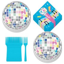 Birthday Beats Disco Ball Round Paper Dessert Plates, Microphone Beverag... - £12.02 GBP+