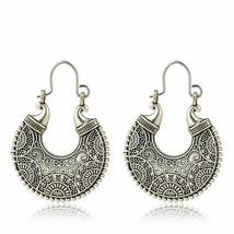 925 Silver Plated Indian Antique Chand Bali Ring Jhumka jhumki earrings - £14.18 GBP
