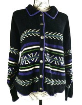 Wrangler Western Wear Vintage Womens Concho Button Up Chenille Cardigan Size Sm - £17.61 GBP