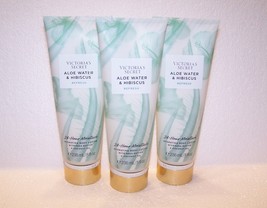 Victoria&#39;s Secret Refresh Aloe Water &amp; Hibiscus Body Lotion 8 oz - Lot of 3 New - £20.77 GBP