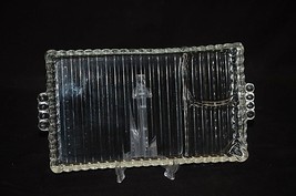 Old Vintage Hazel-Atlas Ball and Ribbed Clear Sip Snack Smoke Tray MCM - £15.95 GBP