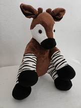 Build A Bear Okapi Plush Stuffed Animal Brown Body Zebra Legs BAB BABW - £28.72 GBP